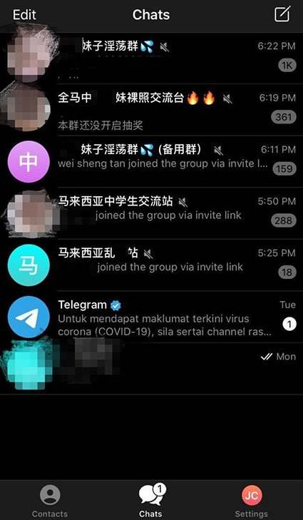 包含telegram与中国警方合作的词条