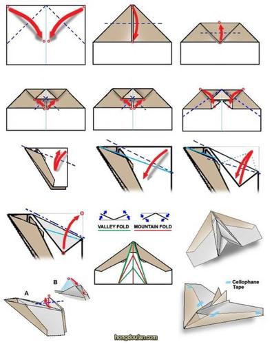 纸飞机飞得远的叠法-纸飞机飞得远的折法图解